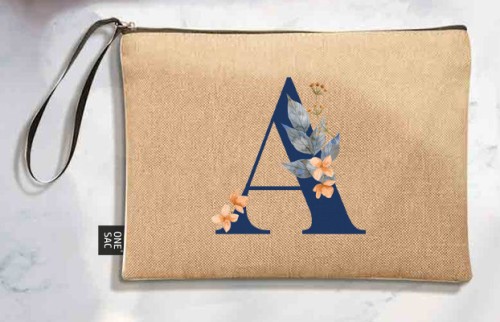 Bolso de mano letra a una pieza (diseño variado) (25×18×1 )